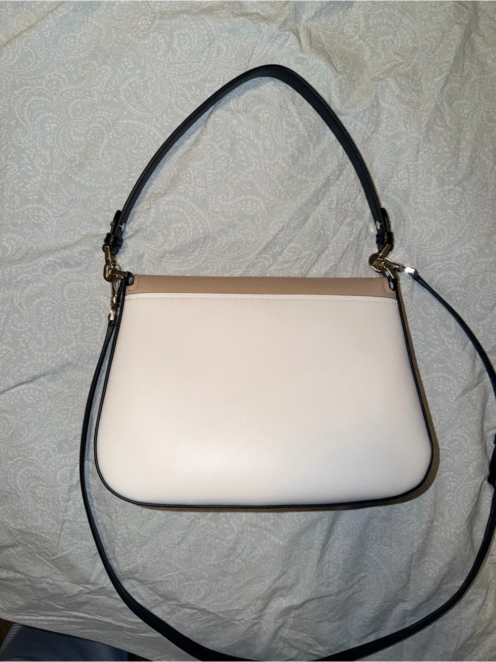 Kate Spade Staci Safhano Colorblock Shoulder Bag Crossbody In Warm Beige